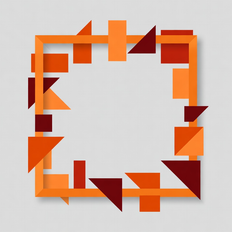 Orange Geometric Frame Illustration Orange Geometric Frame Illustration