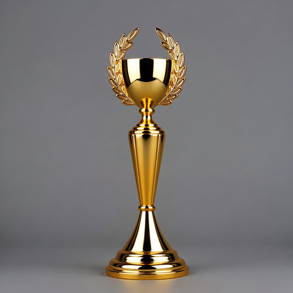 Gold Trophy with Laurel Wreath Gold Trophy with Laurel Wreath