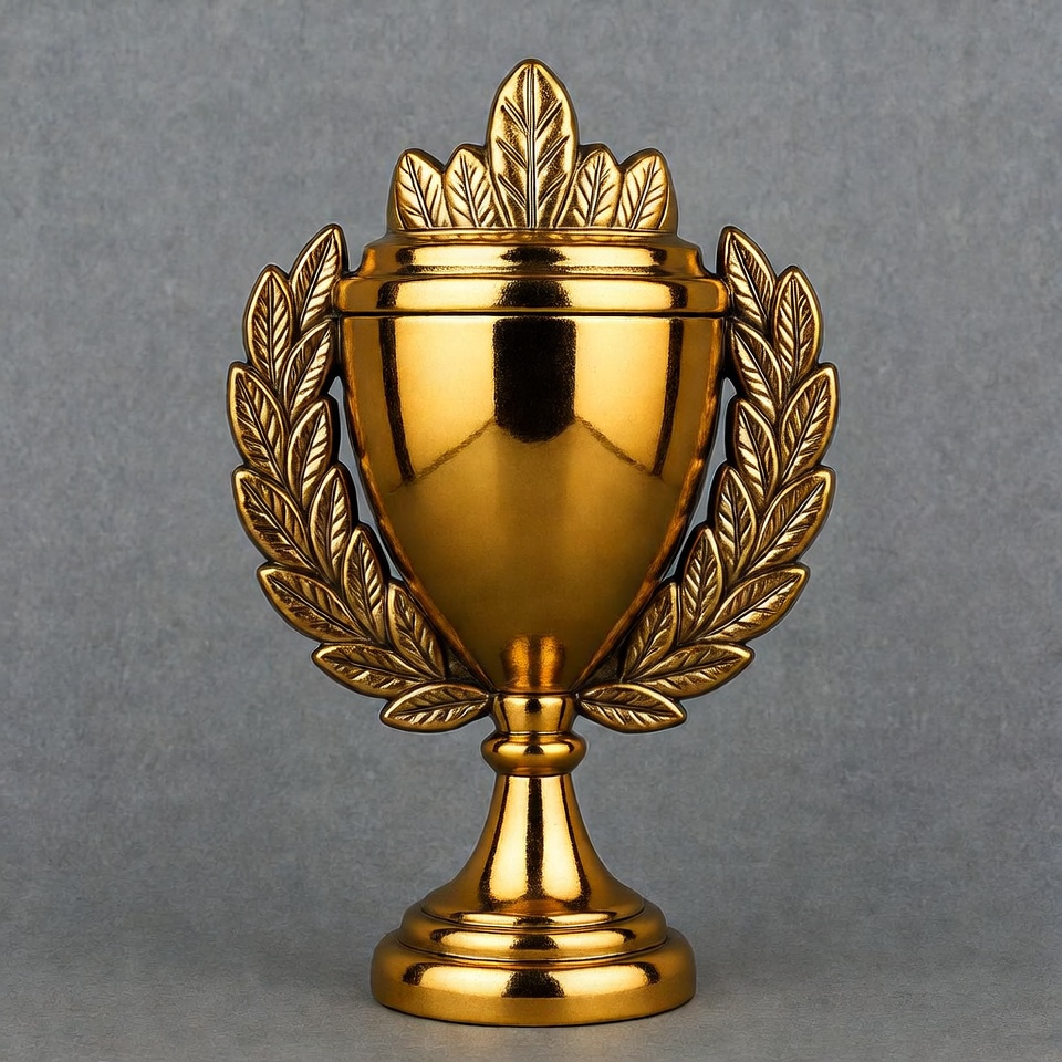 Gold Trophy with Laurel Wreath Gold Trophy with Laurel Wreath
