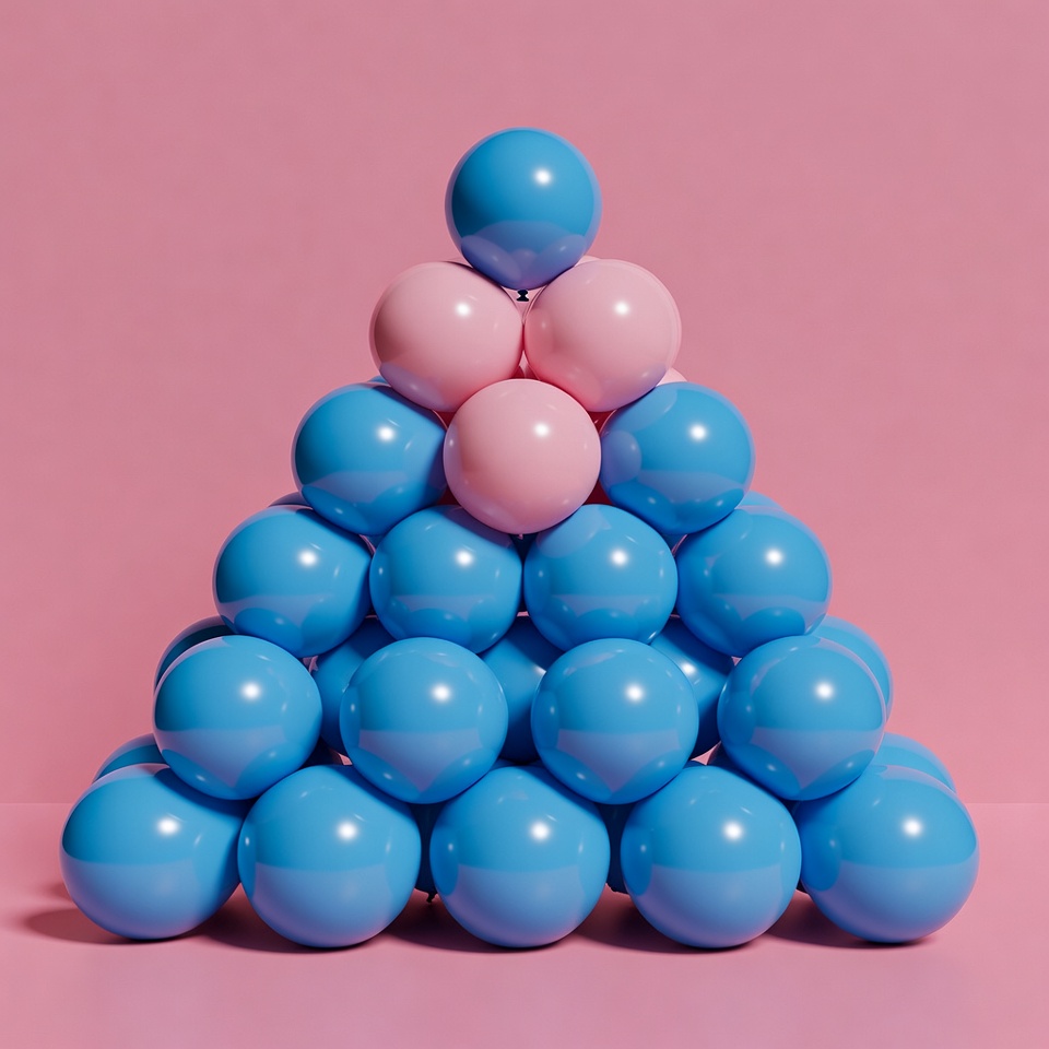Blue and Pink Ball Pyramid Blue and Pink Ball Pyramid