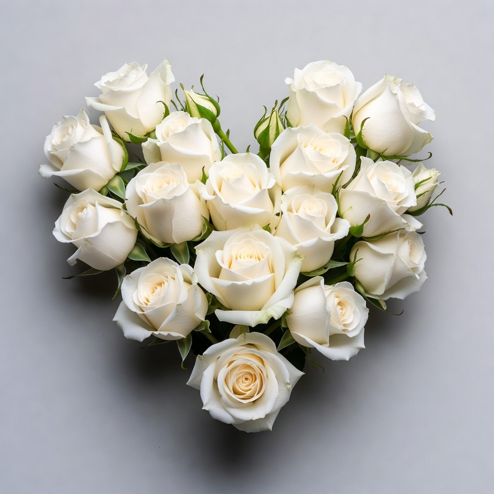 White Roses Heart Shape White Roses Heart Shape