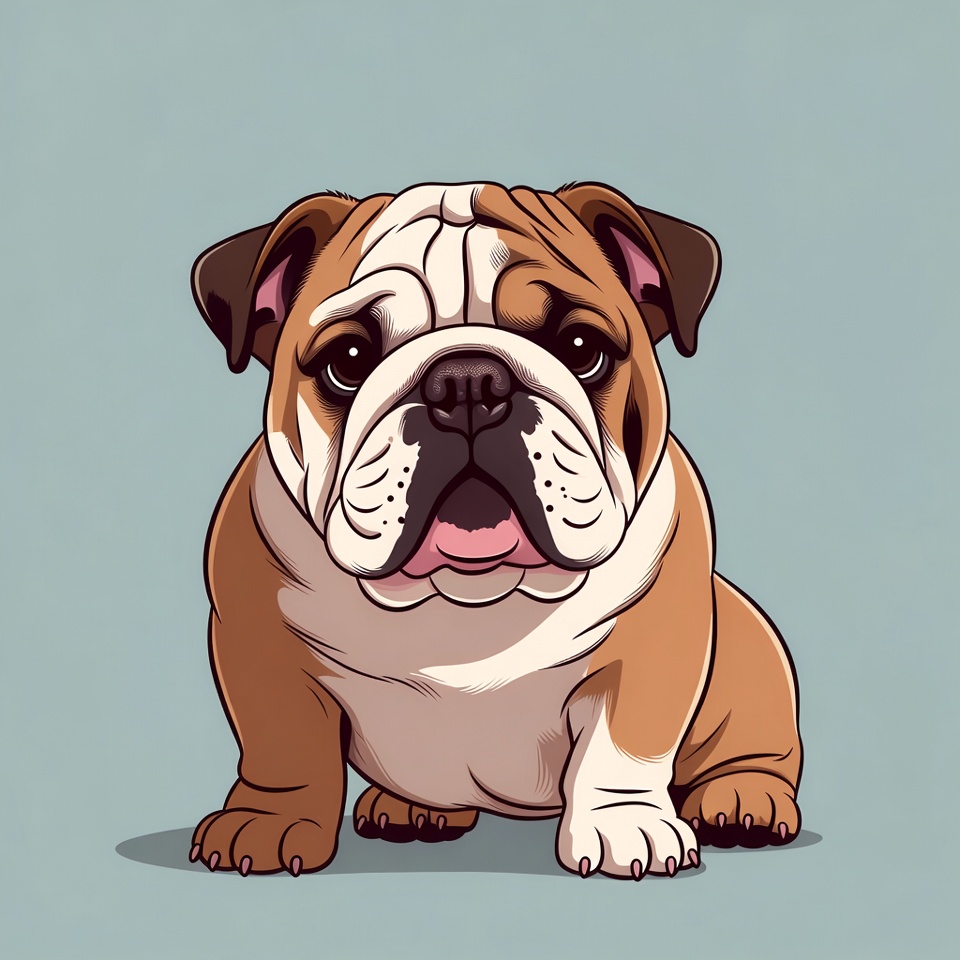 Cute Bulldog Puppy Illustration Cute Bulldog Puppy Illustration