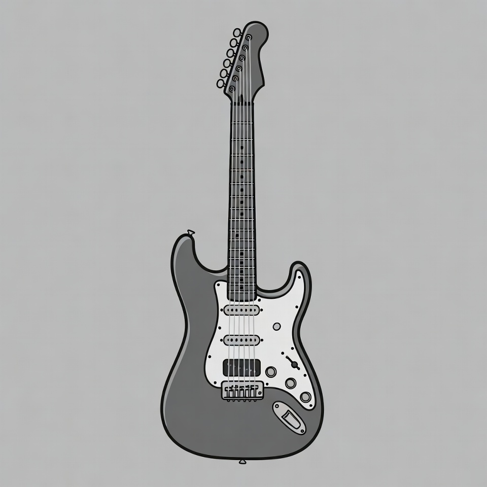 Gray Stratocaster Electric Guitar Gray Stratocaster Electric Guitar