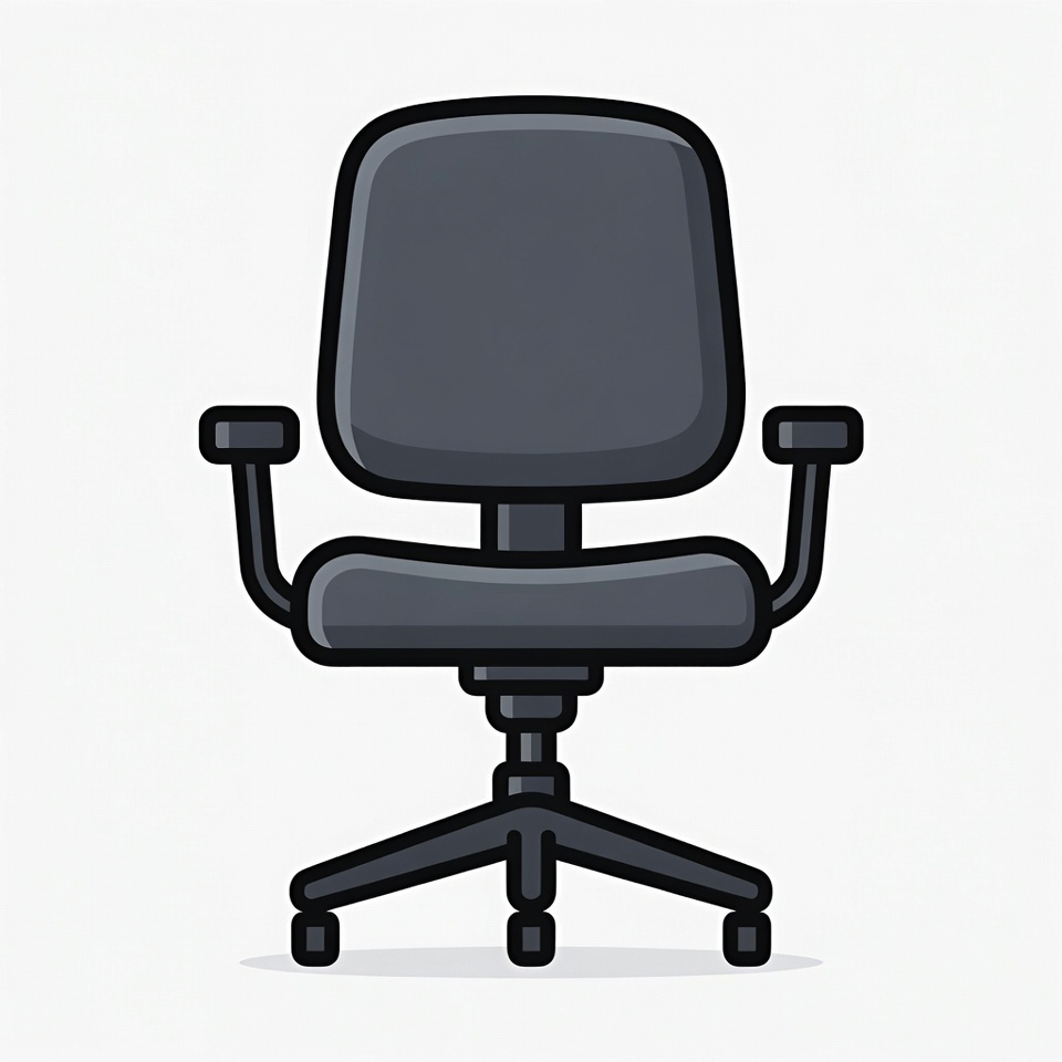 Black Office Chair Illustration Black Office Chair Illustration