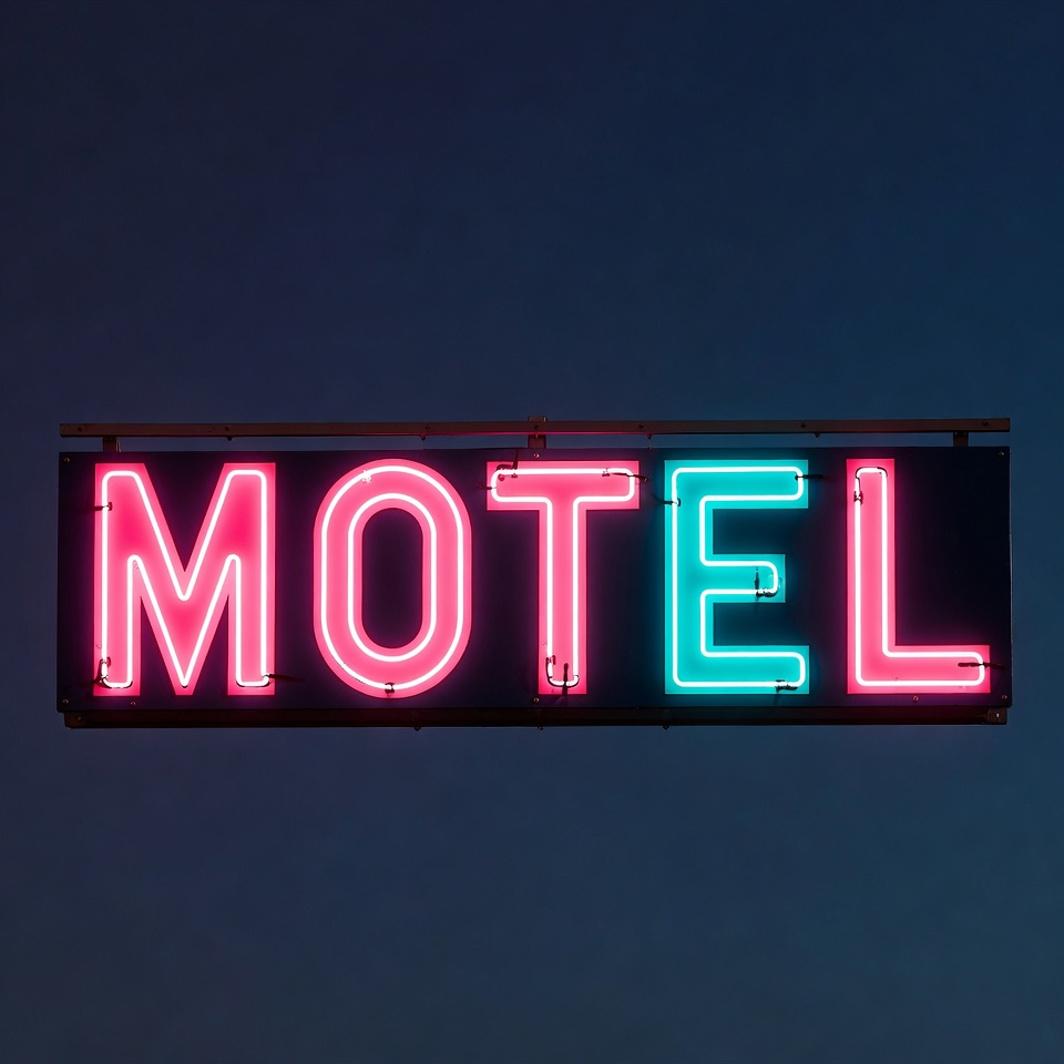 Glowing Motel Neon Sign Glowing Motel Neon Sign
