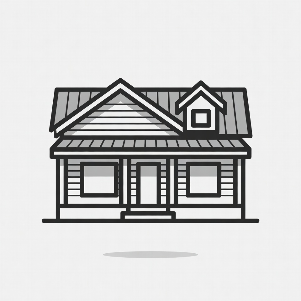 Line Art House Illustration Line Art House Illustration