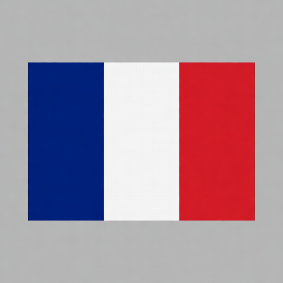 French Flag on Gray Background French Flag on Gray Background