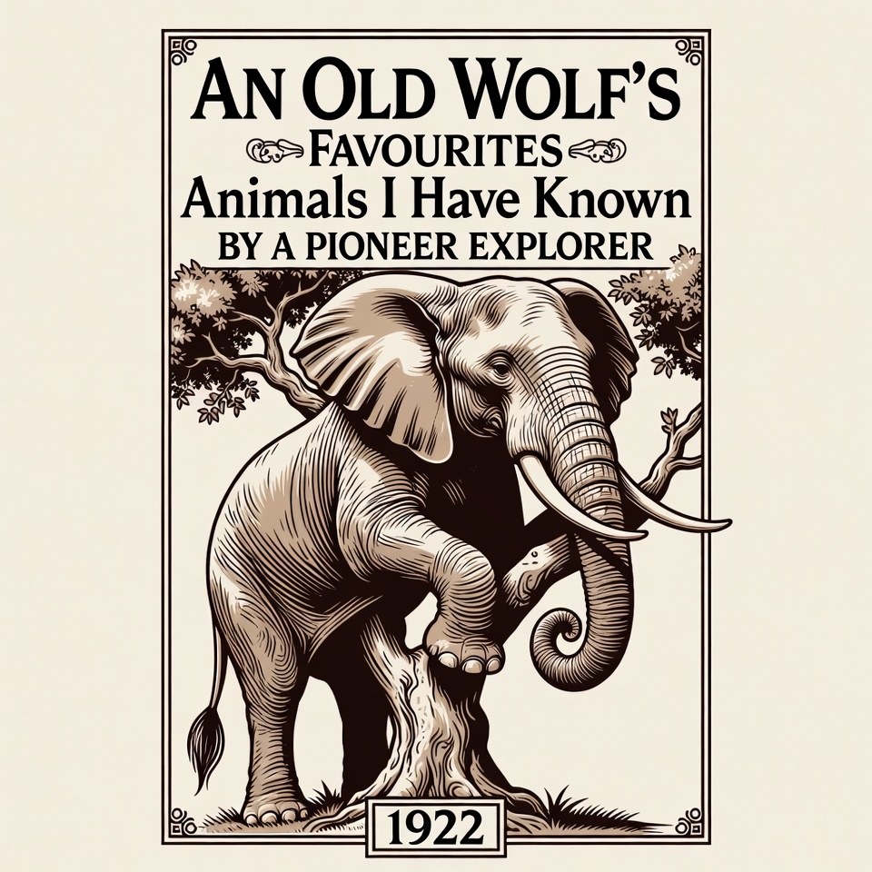 Vintage Elephant Illustration with Book Title Vintage Elephant Illustration with Book Title