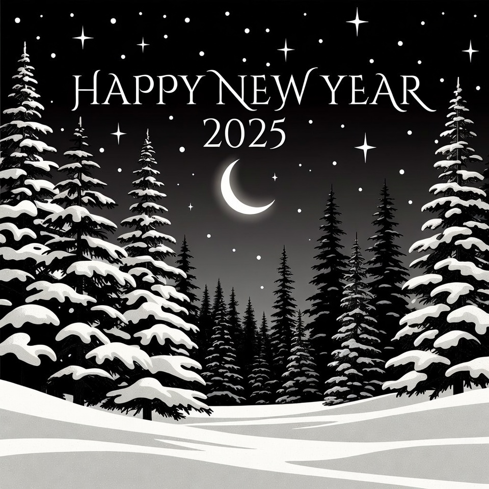 Happy New Year 2025 Snowy Forest Happy New Year 2025 Snowy Forest