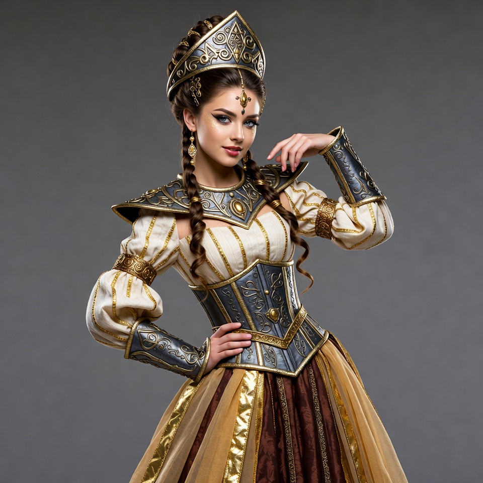 Woman in Russian fantasy costume Woman in Russian fantasy costume