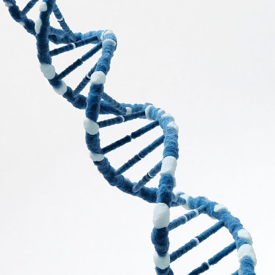 Blue Double Helix DNA Strand Blue Double Helix DNA Strand
