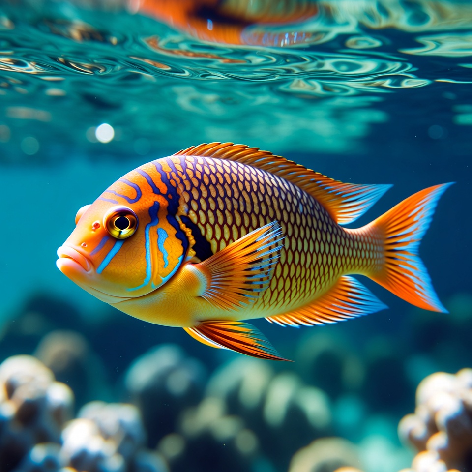 Colorful French Angelfish underwater Colorful French Angelfish underwater