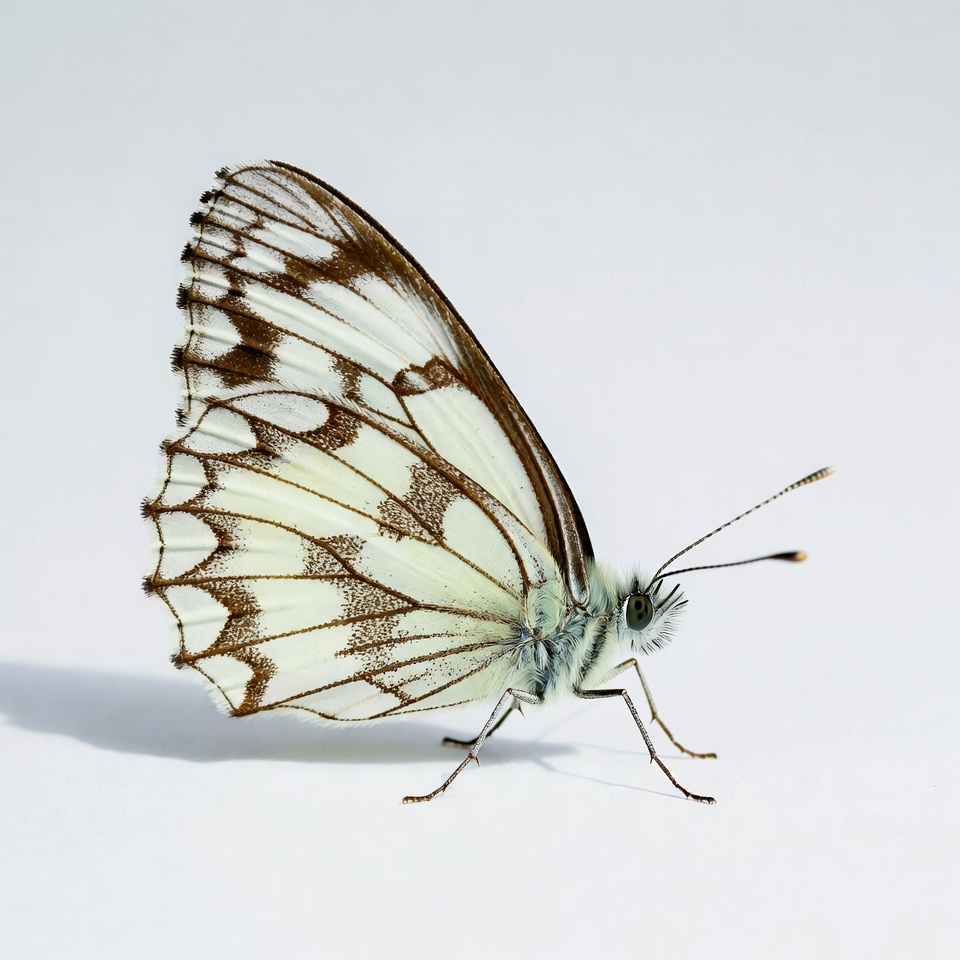 White Admiral Butterfly on White Background White Admiral Butterfly on White Background