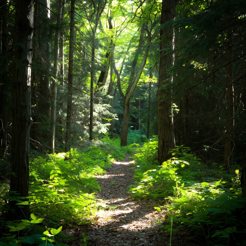 Forest Path Sunlight Through Trees Forest Path Sunlight Through Trees