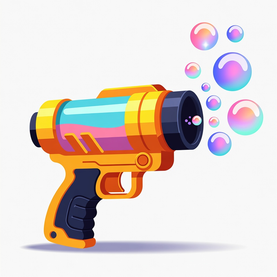 Colorful Bubble Gun with Floating Bubbles Colorful Bubble Gun with Floating Bubbles