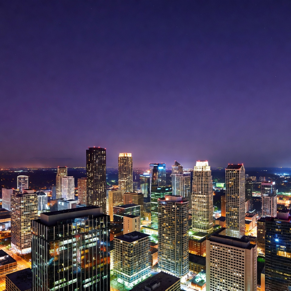 City skyline at night City skyline at night