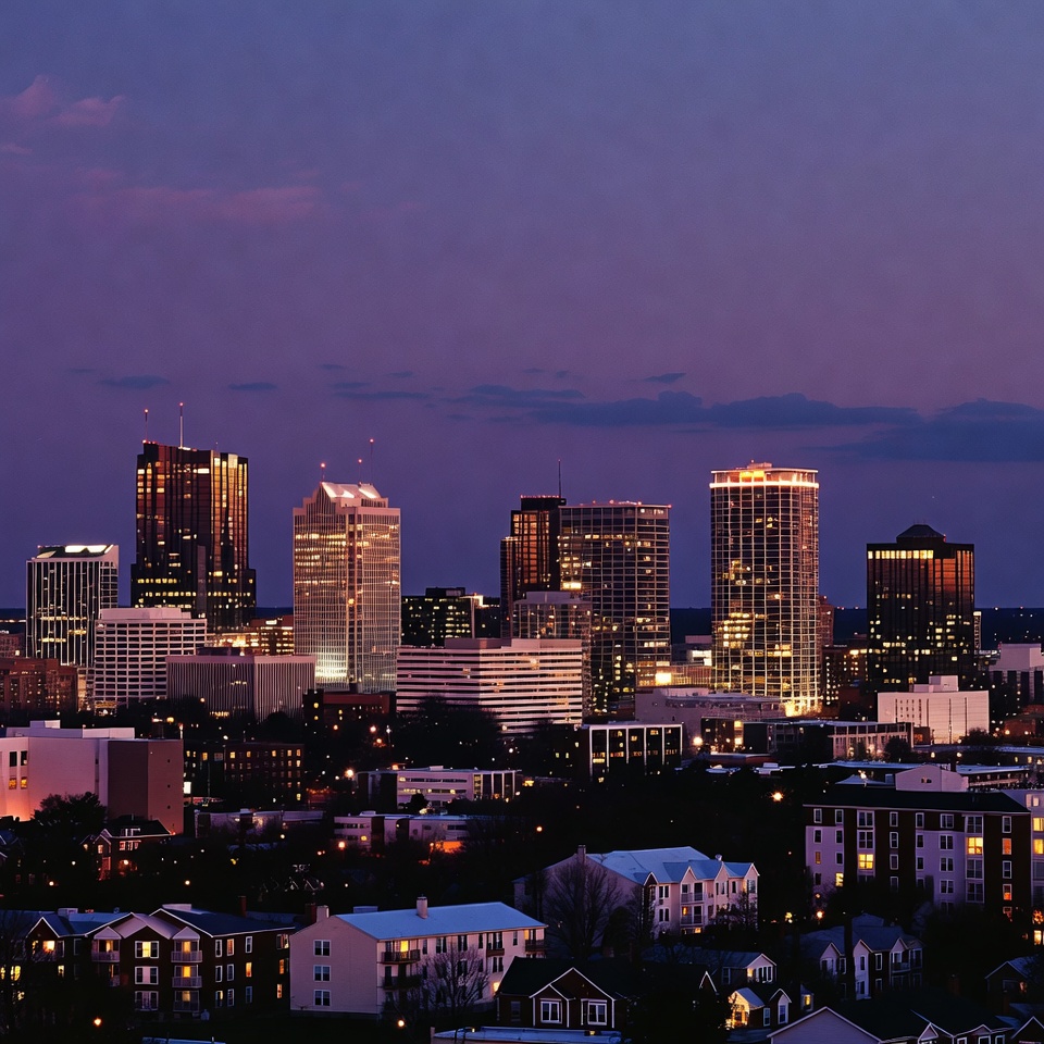 City skyline at dusk City skyline at dusk