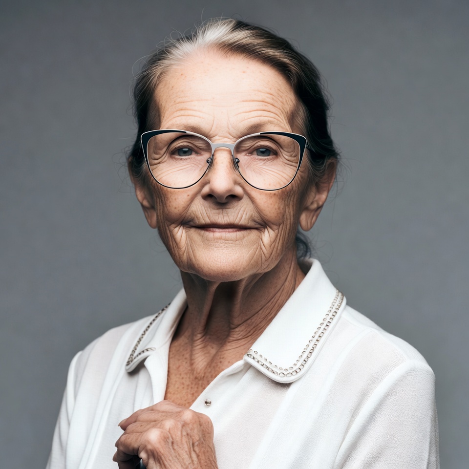Elderly woman wearing glasses Elderly woman wearing glasses