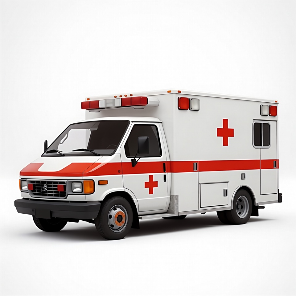 White Ambulance with Red Crosses White Ambulance with Red Crosses