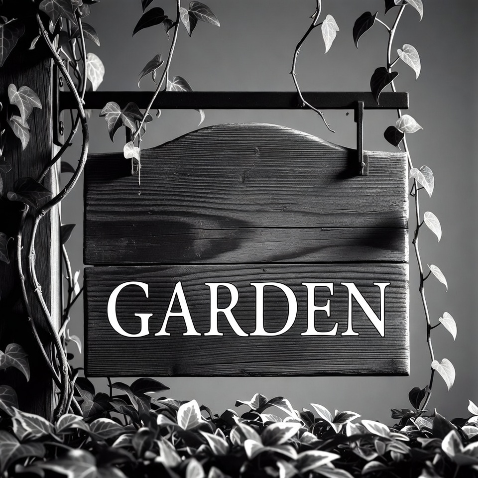 Ivy Covered Garden Sign Ivy Covered Garden Sign
