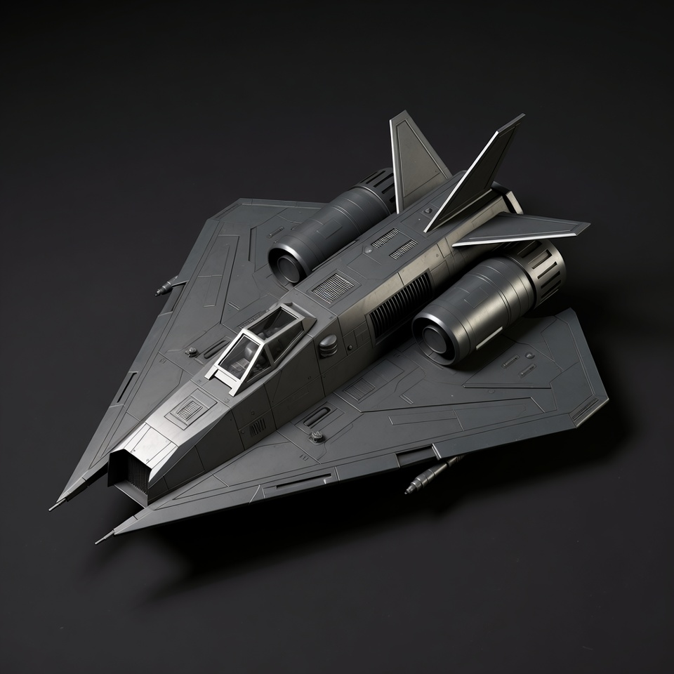 Silver Stealth Fighter Jet Silver Stealth Fighter Jet
