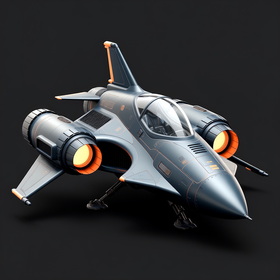 Futuristic Sci-Fi Fighter Spaceship Futuristic Sci-Fi Fighter Spaceship