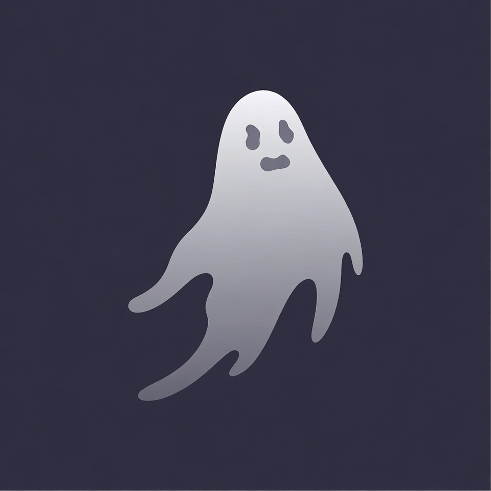 Cartoon Ghost on Dark Background Cartoon Ghost on Dark Background