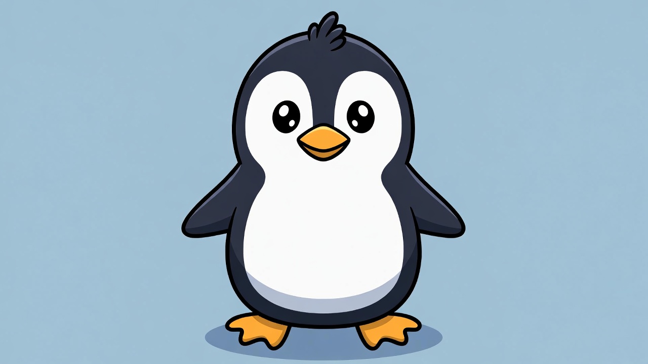 Cute cartoon penguin standing Cute cartoon penguin standing