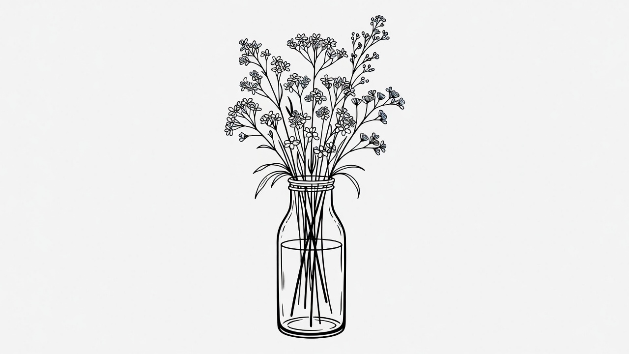 Baby's Breath Flowers in Glass Jar Baby's Breath Flowers in Glass Jar