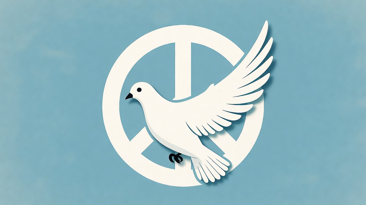 White Dove on Peace Symbol White Dove on Peace Symbol