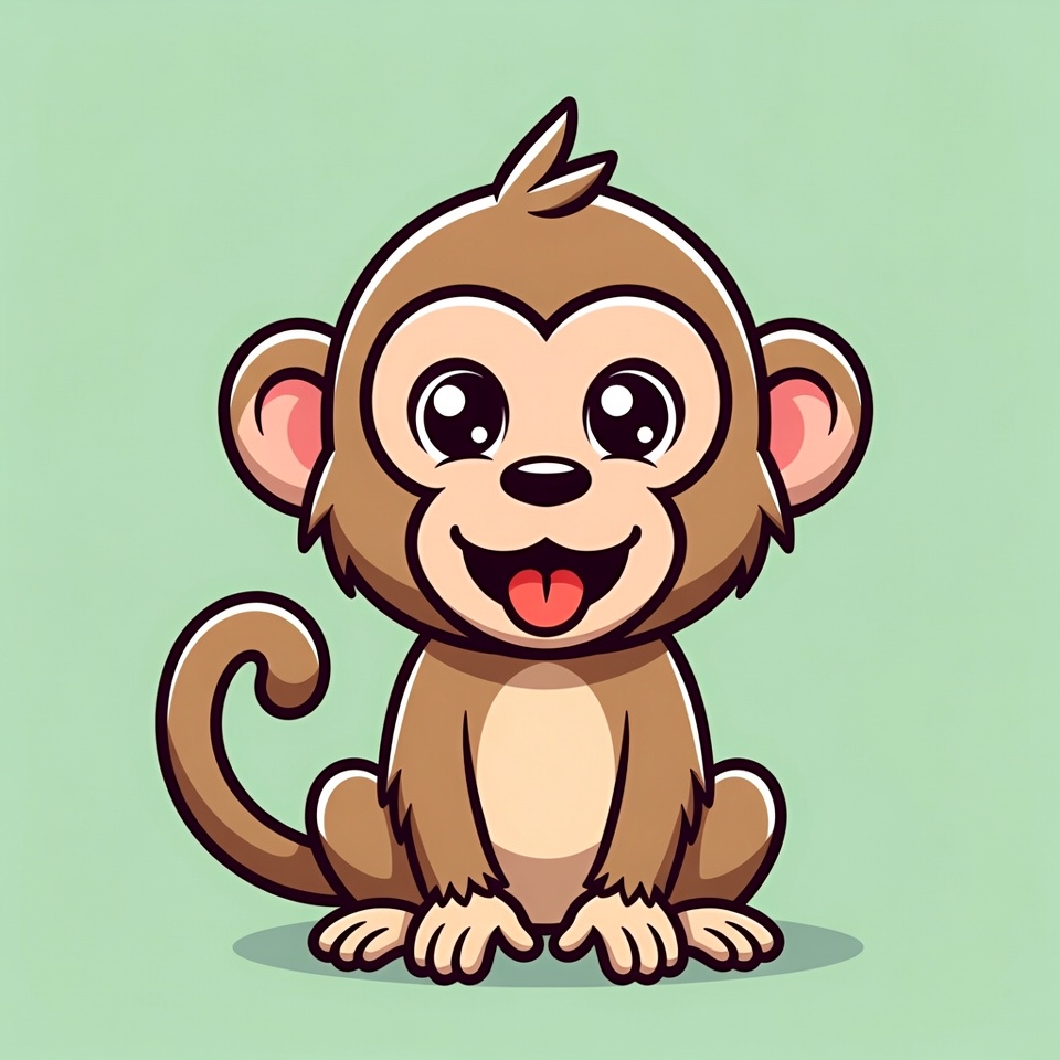 Cute cartoon baby monkey smiling Cute cartoon baby monkey smiling