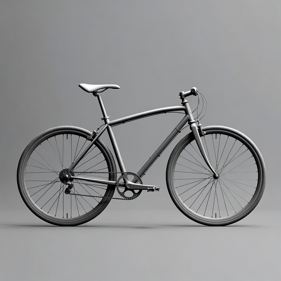 Gray 3D bicycle on isolated background Gray 3D bicycle on isolated background