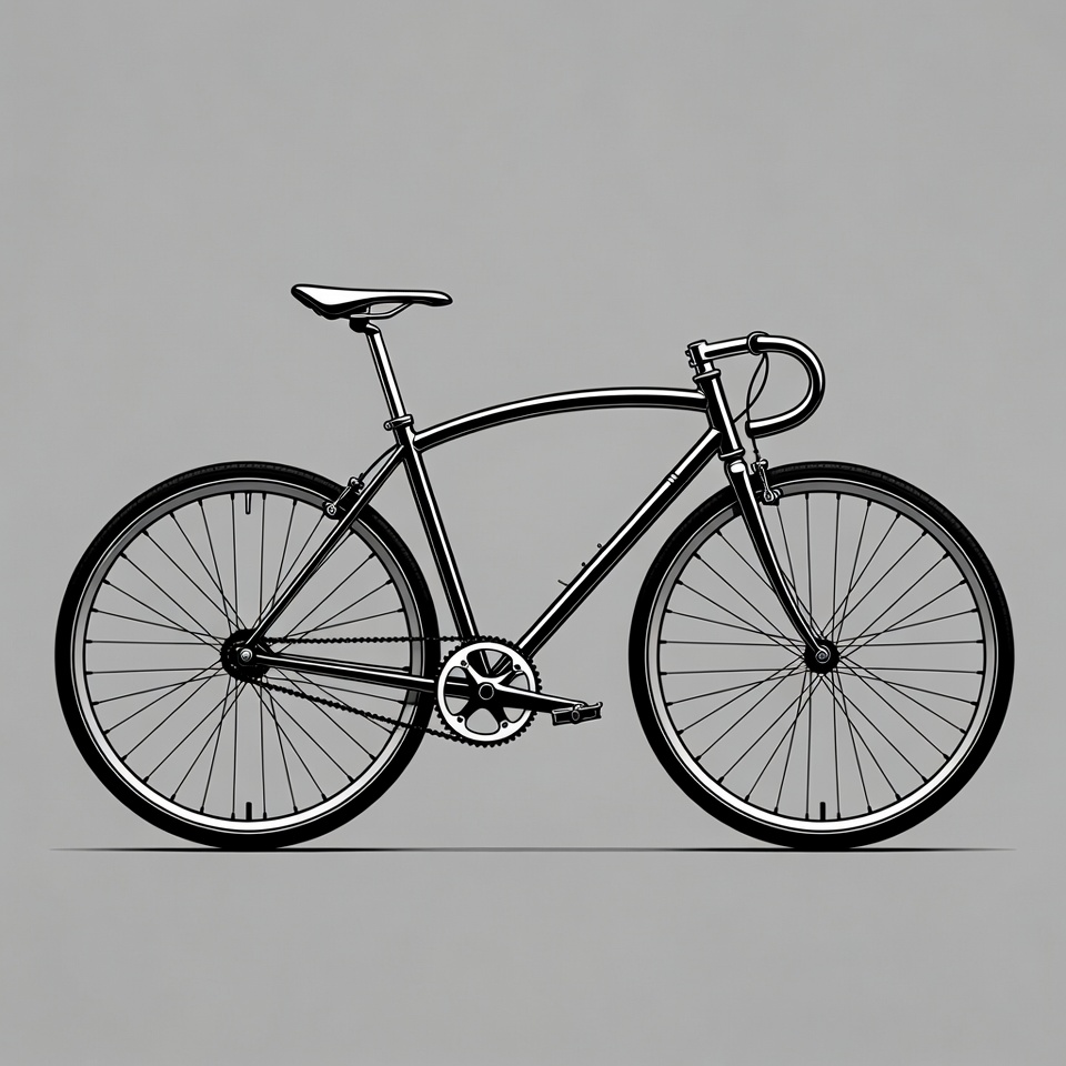 Black fixed gear bicycle illustration Black fixed gear bicycle illustration