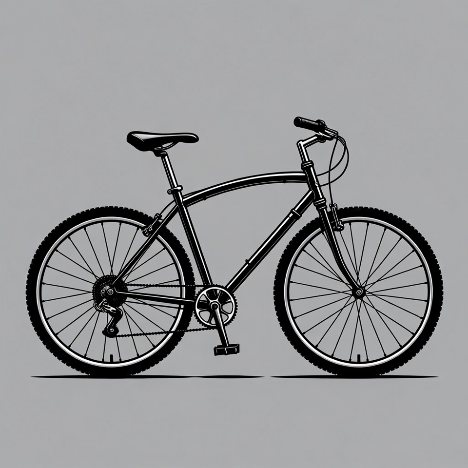 Black mountain bike illustration Black mountain bike illustration