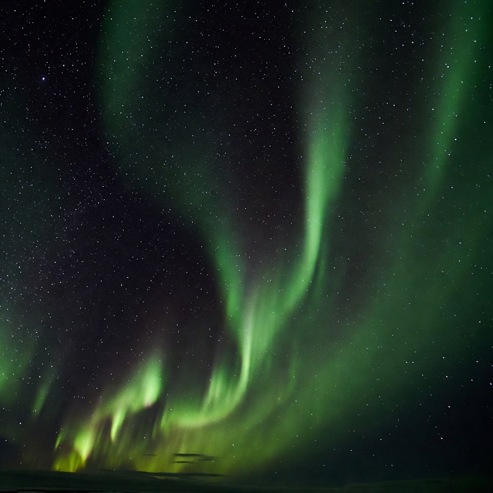 Vibrant Northern Lights over Horizon Vibrant Northern Lights over Horizon