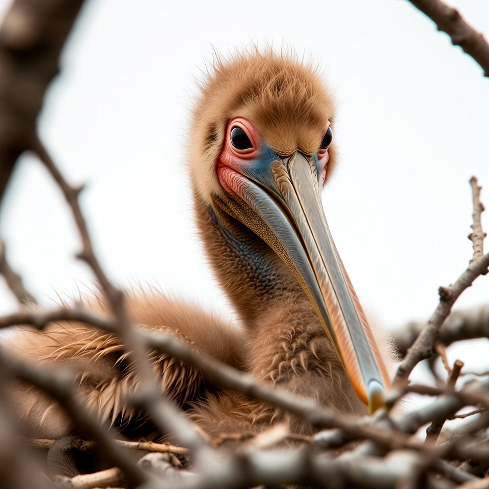 Baby Roseate Spoonbill in Nest Baby Roseate Spoonbill in Nest
