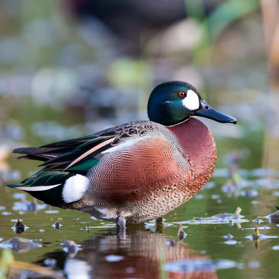Cinnamon Teal Duck in Water Cinnamon Teal Duck in Water