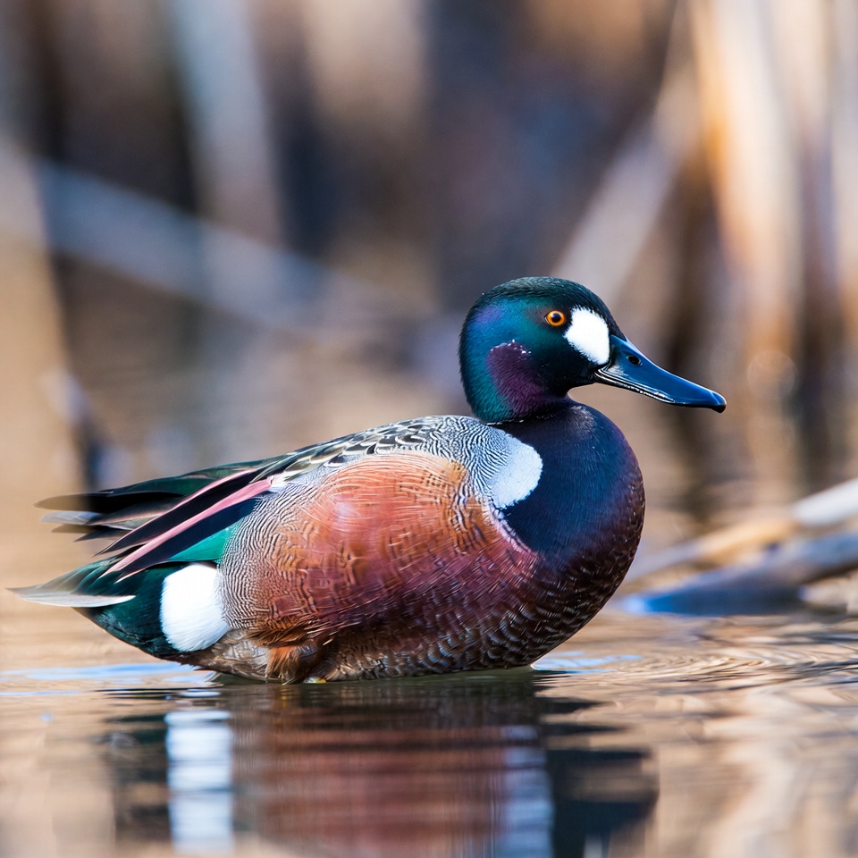 Male Mallard Duck in Water Male Mallard Duck in Water