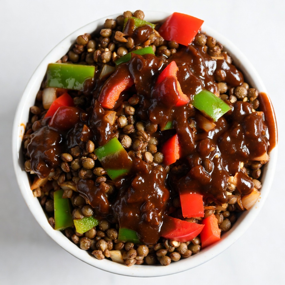 Lentils with Bell Peppers in Bowl Lentils with Bell Peppers in Bowl