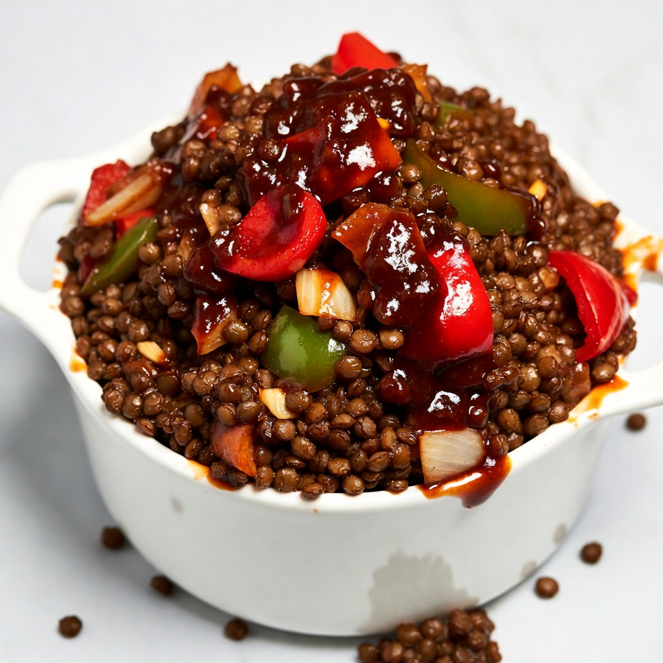 Lentils with peppers and sauce Lentils with peppers and sauce