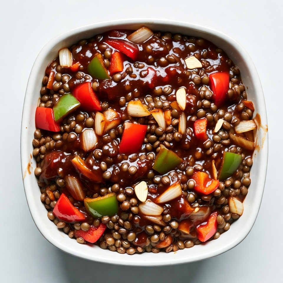 Lentil dish with peppers and onions Lentil dish with peppers and onions