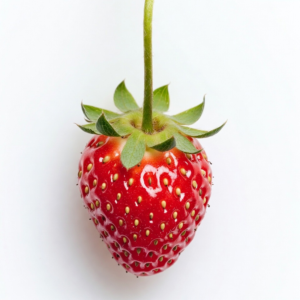 Fresh strawberry with green stem Fresh strawberry with green stem