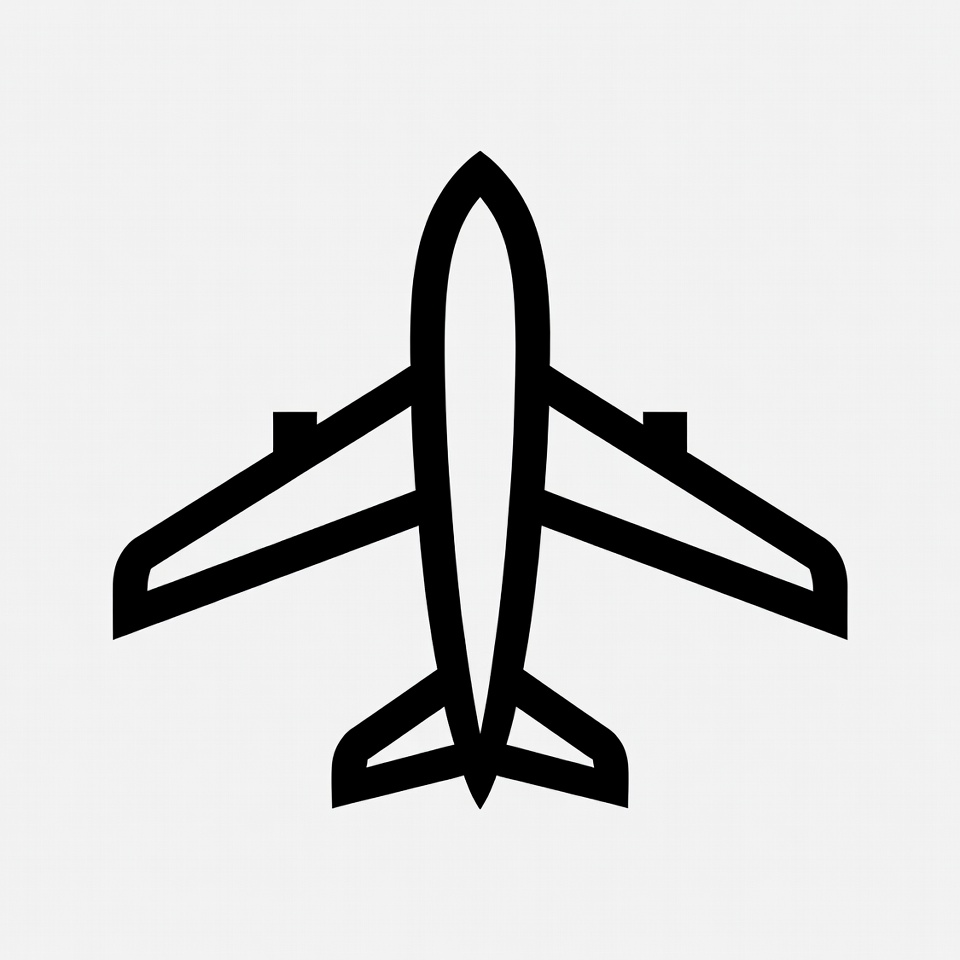 Black Airplane Icon Black Airplane Icon