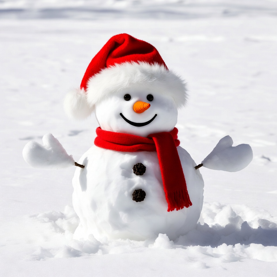 Snowman with Red Hat and Scarf Snowman with Red Hat and Scarf