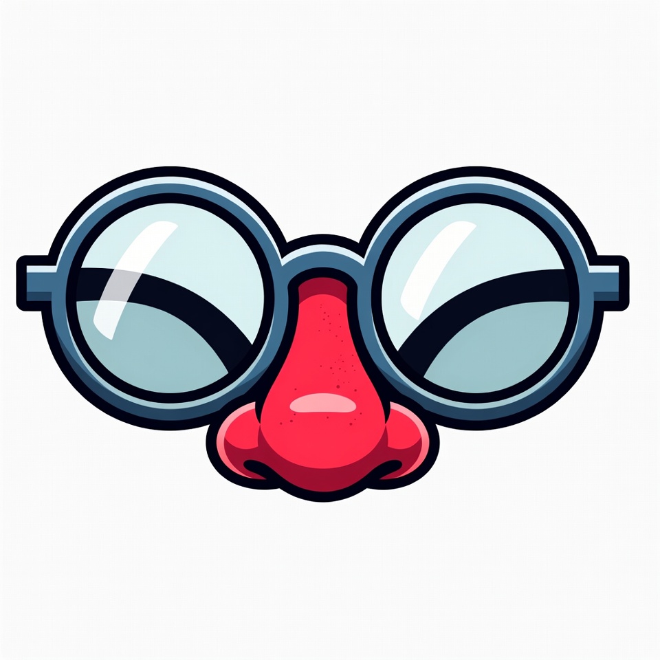 Cartoon Glasses with Red Nose Cartoon Glasses with Red Nose