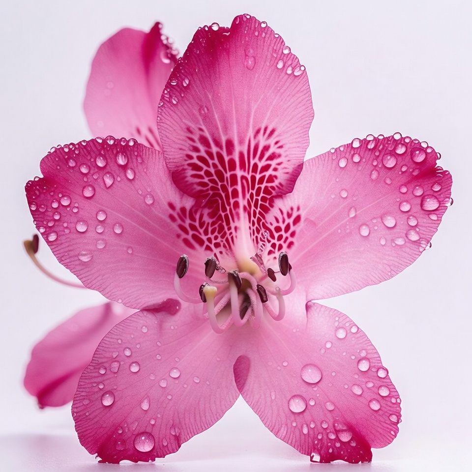 Pink Hibiscus Flower with Water Droplets Pink Hibiscus Flower with Water Droplets