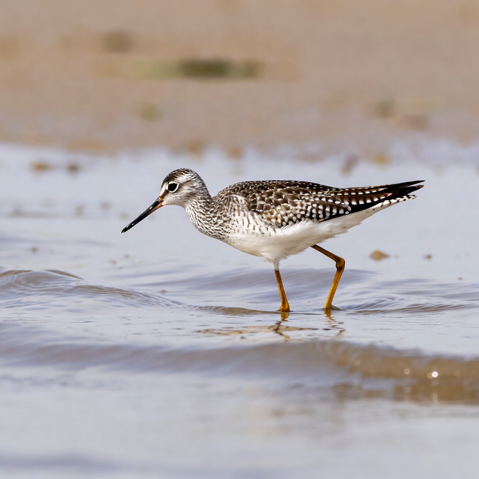 Spotted Sandpiper wading in shallow water Spotted Sandpiper wading in shallow water