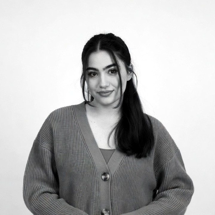 Smiling woman in cardigan Smiling woman in cardigan