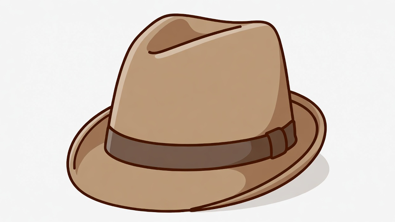 Brown Fedora Hat Illustration Brown Fedora Hat Illustration