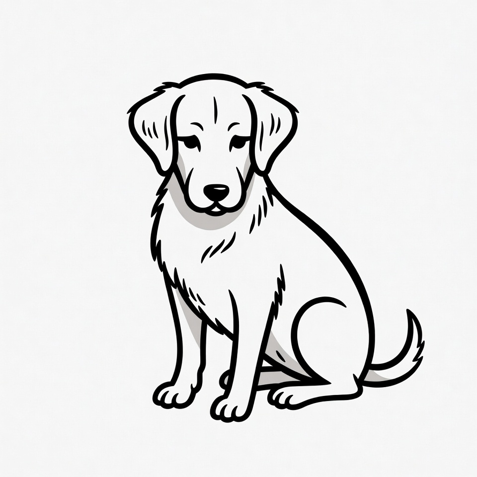 Sitting Labrador Retriever Line Art Sitting Labrador Retriever Line Art